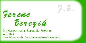 ferenc berczik business card